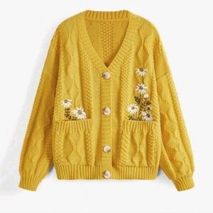 Women's Embroidery Decor Knit Cardigan